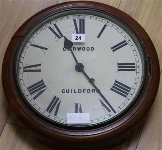 A circular railway clock